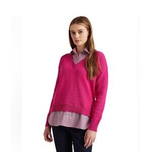 Lauren Ralph Lauren Hot Pink V-Neck Sweater